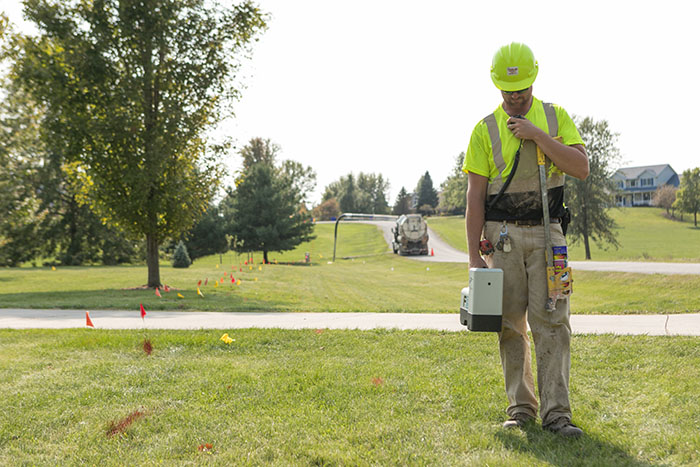 central cable worker monitoring cable placements