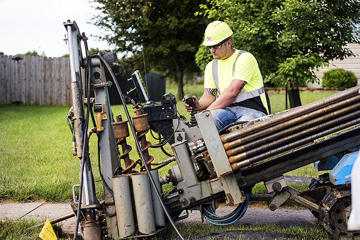 central cable worker monitoring cable placements